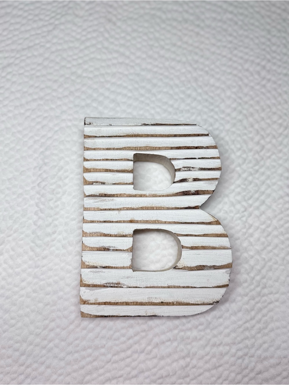 DownEast Home Rustic Whitewashed Wooden Letter B Freestanding Monogram Decor - Picture 2 of 7